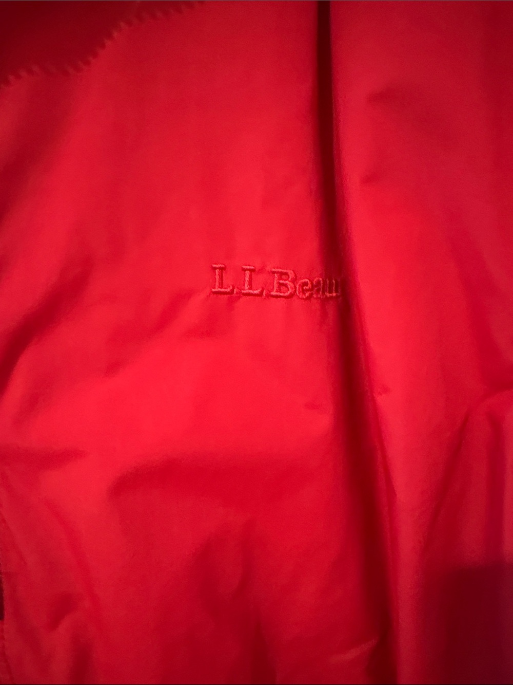 L.L. Bean Red mens' Zip Jacket with Plaid Collar - Picture 7 of 12
